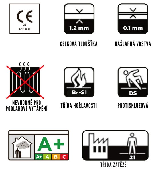 Samolepiace PVC Podlahová doska - ČIERNOBIELE KACHLA LISABON 2,04 m²
