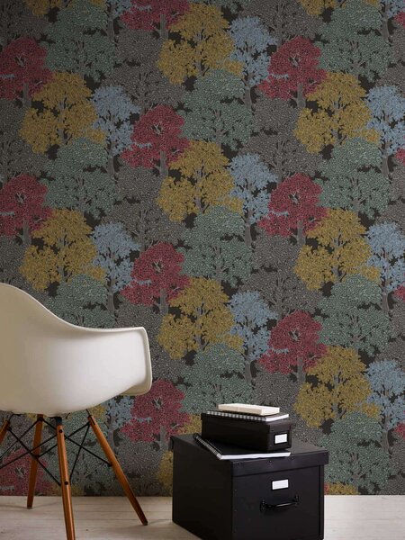 A.S. Création | Vliesová tapeta na stenu AP Floral Impression 37753-2 | 0,53 x 10,05 m | viacfarebná, čierna