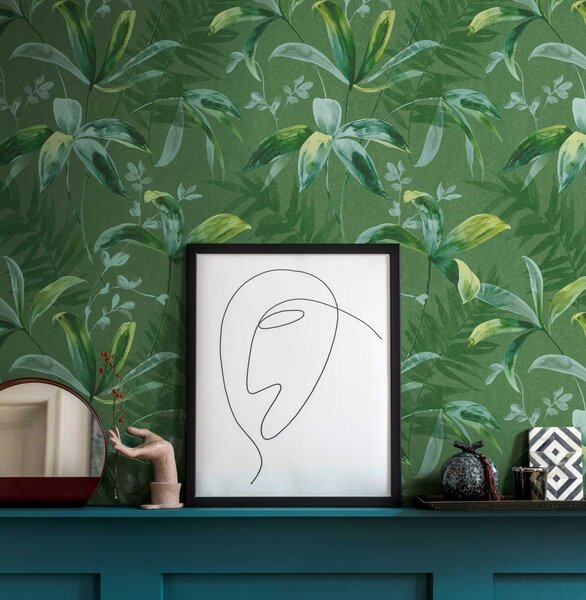 A.S. Création | Vliesová tapeta na stenu AP Jungle Chic 37704-2 | 0,53 x 10,05 m | zelená