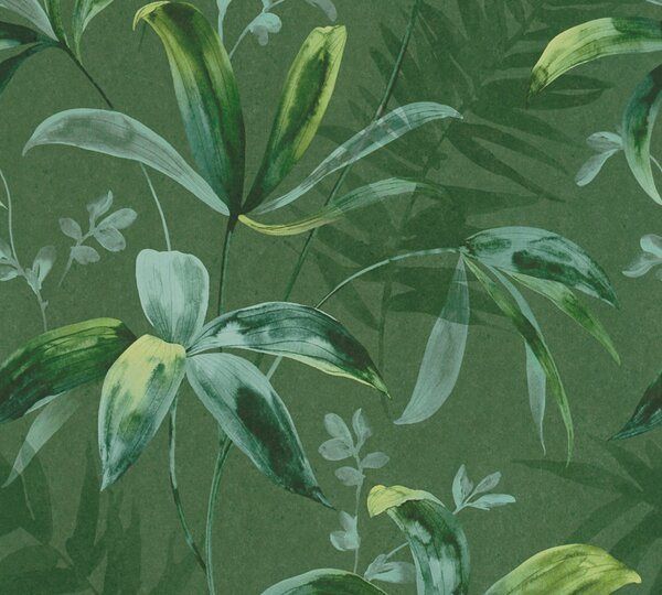 A.S. Création | Vliesová tapeta na stenu AP Jungle Chic 37704-2 | 0,53 x 10,05 m | zelená