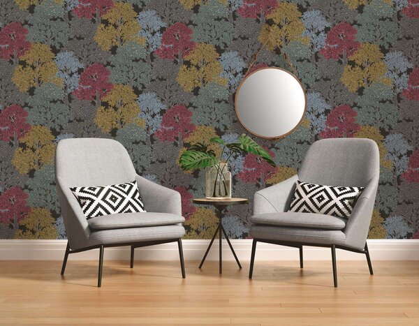A.S. Création | Vliesová tapeta na stenu AP Floral Impression 37753-2 | 0,53 x 10,05 m | viacfarebná, čierna