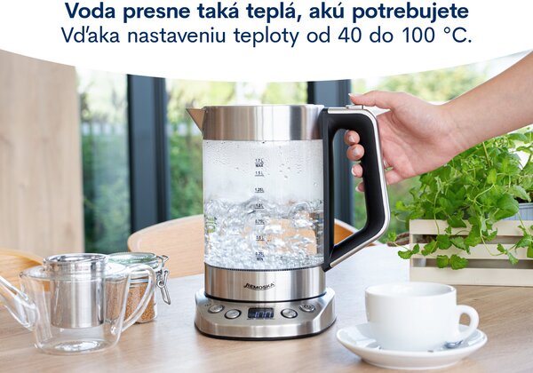 Remoska R307002 Sklenená rýchlovarná kanvica Carino