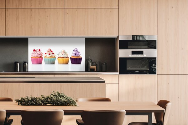 DIMEX | Dibond doska za kuchynskú linku | DBW-10060-232 Cupcaky | 100 x 60 cm