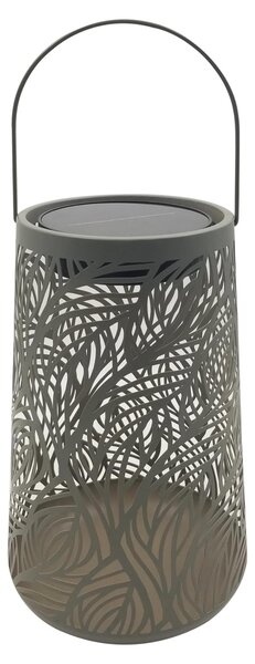 Solárna lampa Dehner Olea, priemer 20 cm, výška 32 cm – LED záhradné osvetlenie, teplá biela farba, solárne napájanie, senzor súmraku, kov a plast, zelená farba