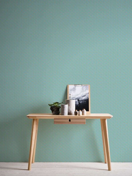 A.S. Création | Vliesová tapeta na stenu Trendwall 2 37957-4 | 0,53 x 10,05 m | tyrkysová, zelená, modrá, zlatá