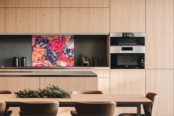DIMEX | Dibond doska za kuchynskú linku | DBW-08060-178 Kvetinové zátišie | 80 x 60 cm