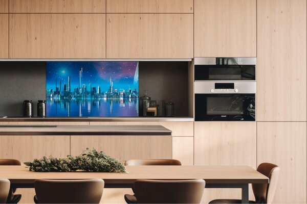 DIMEX | Dibond doska za kuchynskú linku | DBW-10060-036 Mesto budúcnosti | 100 x 60 cm
