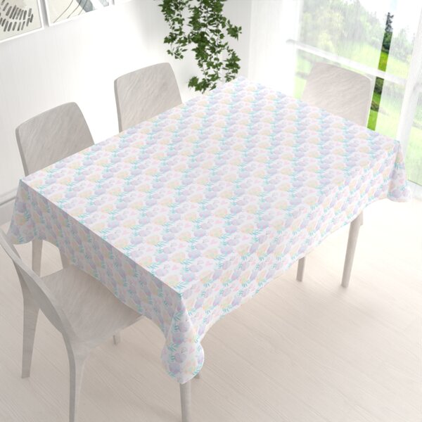 Biante Veľkonočný teflónový obdĺžnikový obrus TF-073 Pastelové kraslice na bielom 80x120 cm