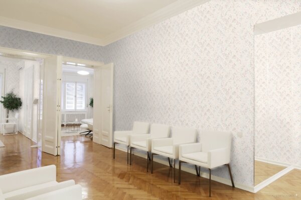 A.S. Création | Vliesová tapeta na stenu New Walls 37394-3 | 0,53 x 10,05 m | modrá, biela, ružová