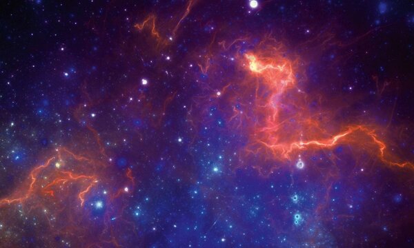 DIMEX | Dibond doska za kuchynskú linku | DBW-10060-236 Farebná galaxia | 100 x 60 cm