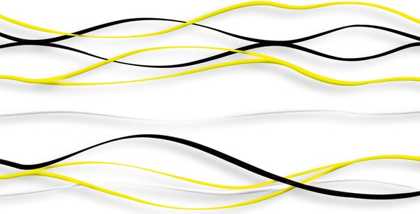 DIMEX | Dibond doska za kuchynskú linku | DBW-10060-100 Žlté vlny | 100 x 60 cm
