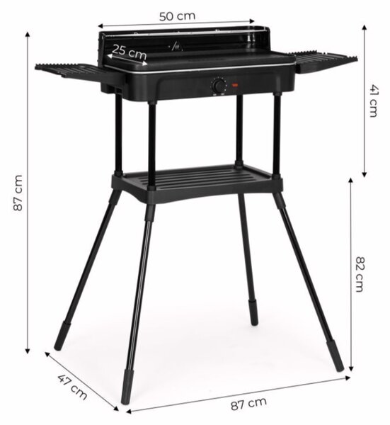 Elektrický gril 3 v 1, stojaci, stolový, grilovacia doska, odkvapkávač, termostat, MultiGarden