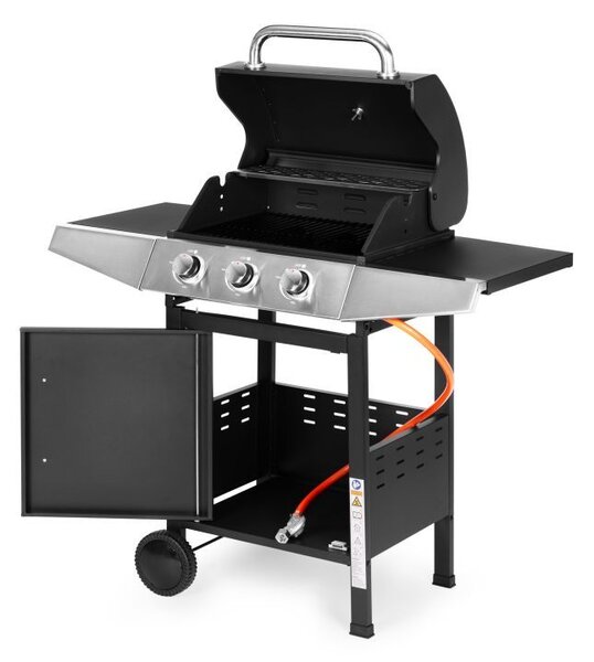 Záhradný plynový gril 10,2 KW, veľký rošt, 3 horáky, teplomer, redukcia MultiGarden