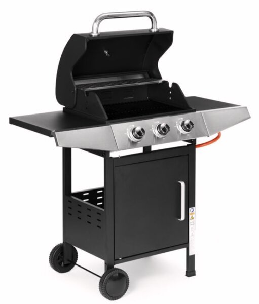 Záhradný plynový gril 10,2 KW, veľký rošt, 3 horáky, teplomer, redukcia MultiGarden