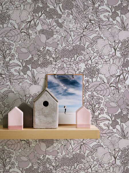 A.S. Création | Vliesová tapeta na stenu AP Floral Impression 37756-5 | 0,53 x 10,05 m | biela, hnedá, šedá