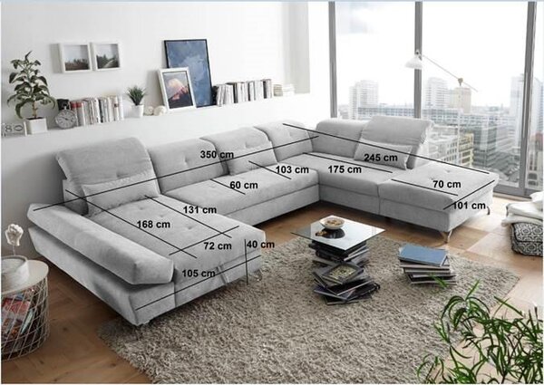 SEDACIA SÚPRAVA, textil, svetlosivá MID.YOU - Sedačky, Online Only