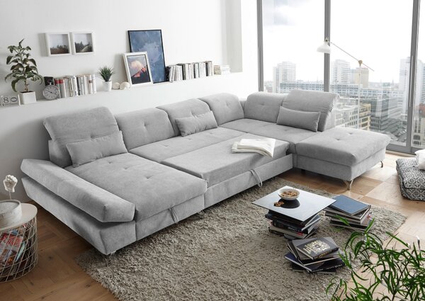 SEDACIA SÚPRAVA, textil, svetlosivá MID.YOU - Sedačky, Online Only