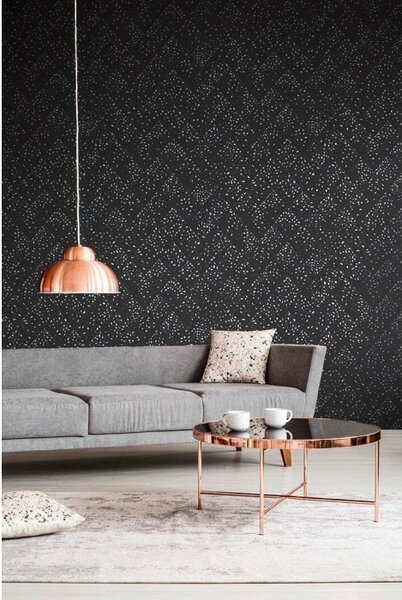 A.S. Création | Vliesová tapeta na stenu New Walls 37394-5 | 0,53 x 10,05 m | čierna, metalická, šedá