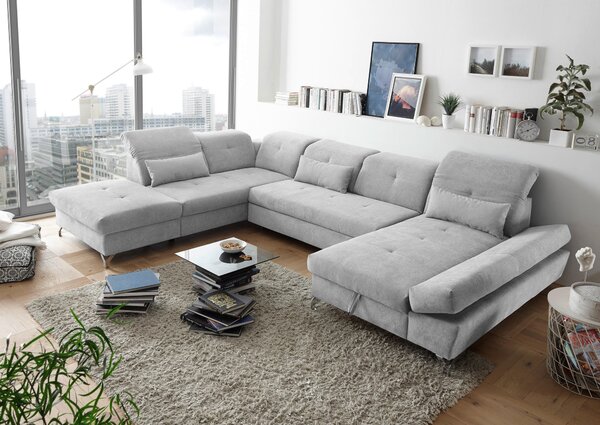 SEDACIA SÚPRAVA, textil, svetlosivá MID.YOU - Sedačky, Online Only