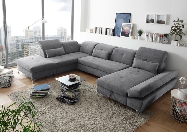 SEDACIA SÚPRAVA, textil, tmavosivá MID.YOU - Sedačky, Online Only
