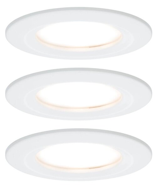 Paulmann LED zapustený spot Nova Coin 3 biely okrúhly stmievateľný