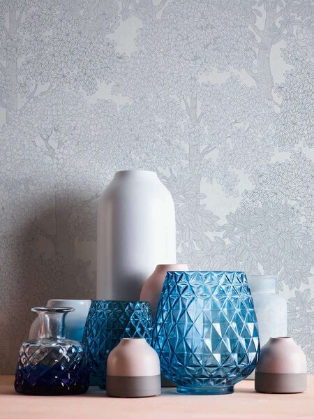 A.S. Création | Vliesová tapeta na stenu AP Floral Impression 37753-6 | 0,53 x 10,05 m | biela, šedá