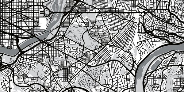 DIMEX | Dibond doska za kuchynskú linku | DBW-08040-186 Mapa Washingtonu D.C.| 80 x 40 cm