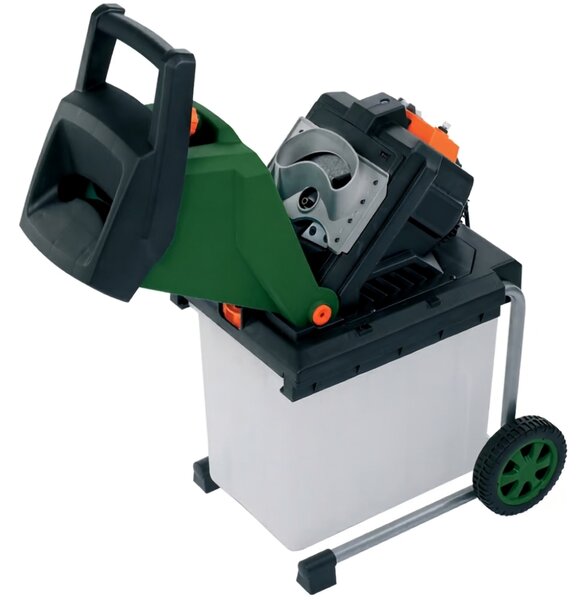 Záhradný štiepkovač/drvič CHIP s 50l zbernou nádobou, 3100W čierna/zelená Gardebruk