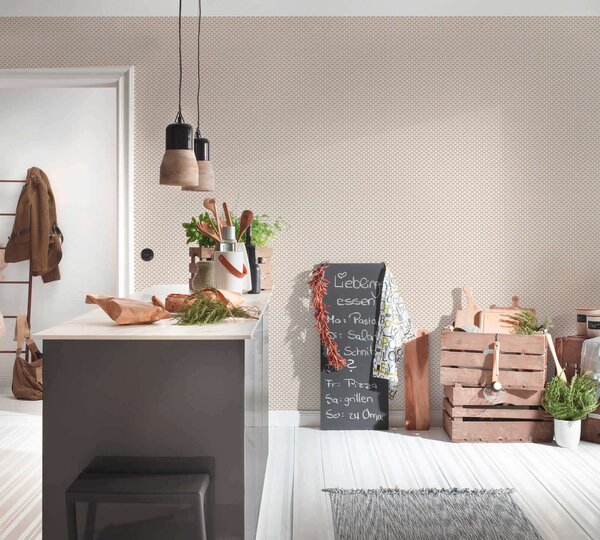 A.S. Création | Vliesová tapeta na stenu Trendwall 2 37958-1 | 0,53 x 10,05 m | biela, béžová, metalická