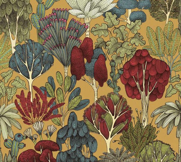 A.S. Création | Vliesová tapeta na stenu AP Floral Impression 37757-1 | 0,53 x 10,05 m | viacfarebná, žltá