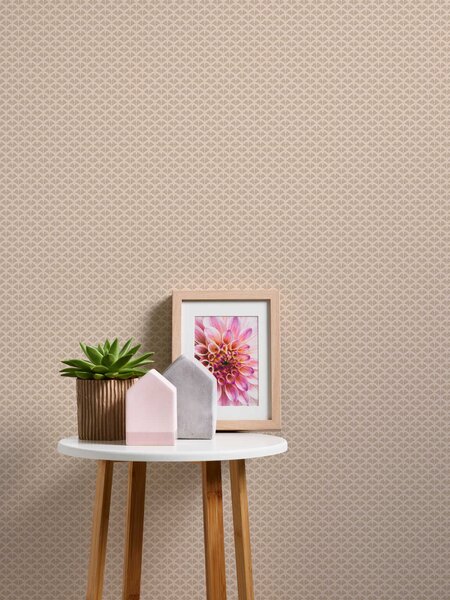 A.S. Création | Vliesová tapeta na stenu Trendwall 2 37958-2 | 0,53 x 10,05 m | béžová, metalická, ružová