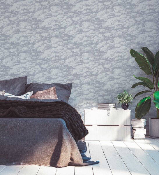 A.S. Création | Vliesová tapeta na stenu AP Jungle Chic 37705-4 | 0,53 x 10,05 m | biela, šedá