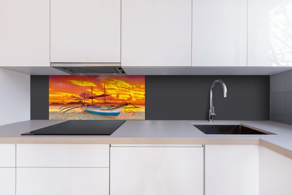 DIMEX | Dibond doska za kuchynskú linku | DBW-08040-014 Loď| 80 x 40 cm