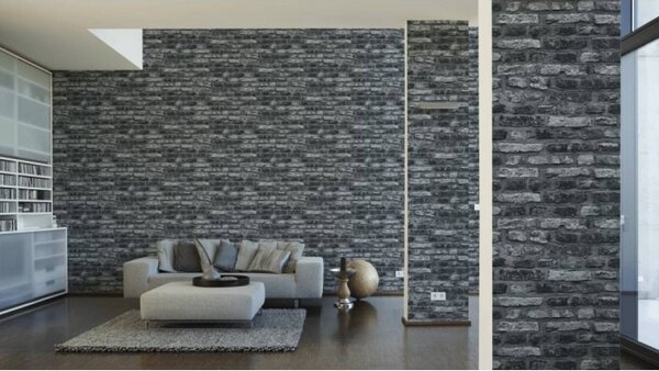 A.S. Création | Vliesová tapeta na stenu Black and White 36281-2 | 0,53 x 10,05 m | čierna, šedá