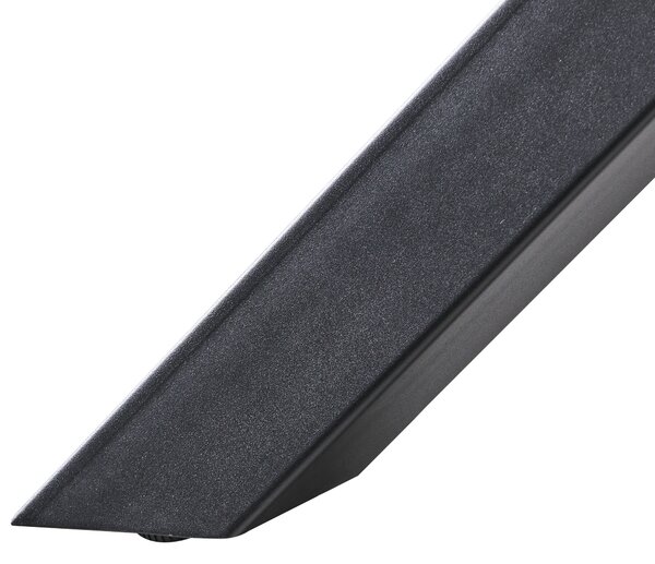 Rozkladací jedálenský stôl hnedý MDF železné nohy 140/180 x 90 cm oválny tvar moderný štýl kuchyňa jedáleň