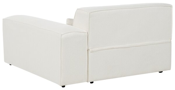 Rohový sedací diel biele buklé čalúnenie 1-miestny modul ľavostranný minimalistický moderný štýl obývacia izba