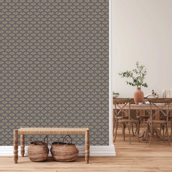 A.S. Création | Vliesová tapeta na stenu Trendwall 2 37958-3 | 0,53 x 10,05 m | zlatá, čierna