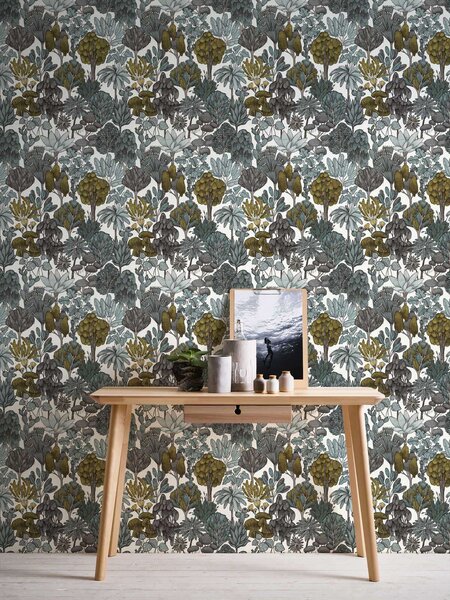 A.S. Création | Vliesová tapeta na stenu AP Floral Impression 37757-3 | 0,53 x 10,05 m | viacfarebná, modrá, biela