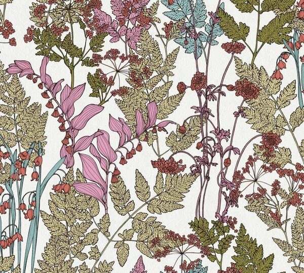 A.S. Création | Vliesová tapeta na stenu AP Floral Impression 37751-3 | 0,53 x 10,05 m | viacfarebná, biela