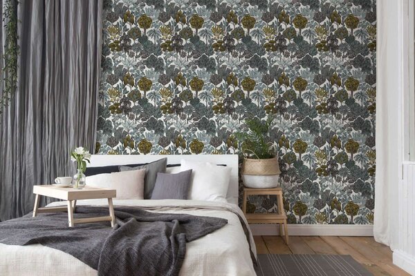 A.S. Création | Vliesová tapeta na stenu AP Floral Impression 37757-3 | 0,53 x 10,05 m | viacfarebná, modrá, biela