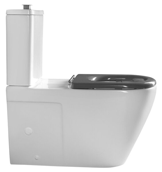 Sapho Sapho, DARIO RIMLESS WC kombi misa s nádržkou, spodný/zadný odpad, biela, MC102