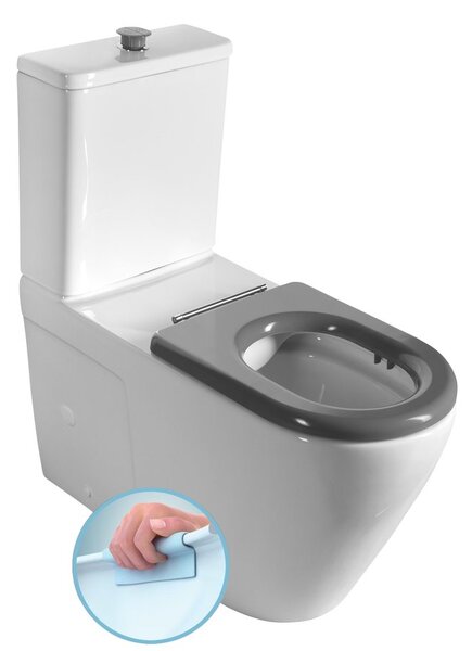 Sapho Sapho, DARIO RIMLESS WC kombi misa s nádržkou, spodný/zadný odpad, biela, MC102