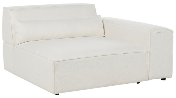 Rohový sedací diel biele buklé čalúnenie 1-miestny modul ľavostranný minimalistický moderný štýl obývacia izba