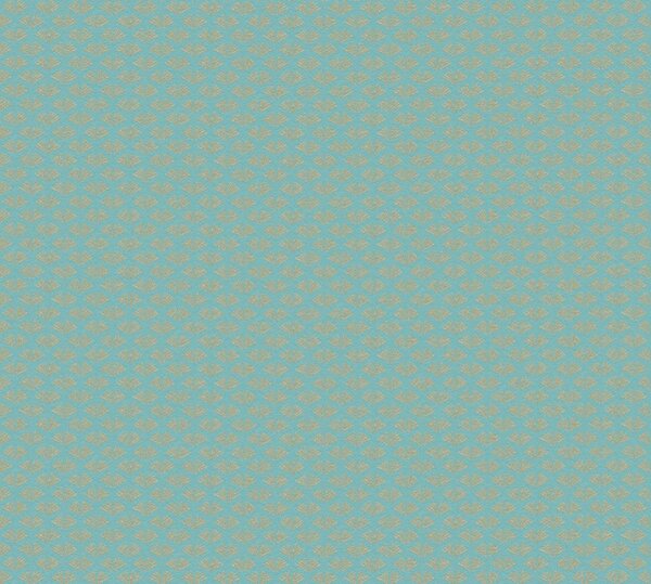 A.S. Création | Vliesová tapeta na stenu Trendwall 2 37958-4 | 0,53 x 10,05 m | tyrkysová, zelená, modrá, zlatá
