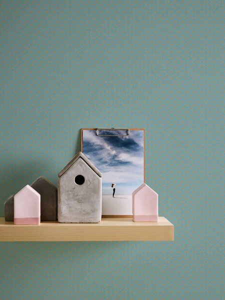 A.S. Création | Vliesová tapeta na stenu Trendwall 2 37958-4 | 0,53 x 10,05 m | tyrkysová, zelená, modrá, zlatá