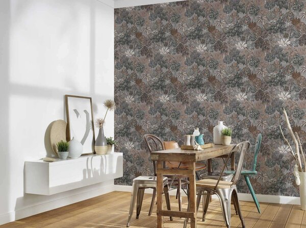 A.S. Création | Vliesová tapeta na stenu AP Floral Impression 37757-4 | 0,53 x 10,05 m | viacfarebná, béžová, šedá