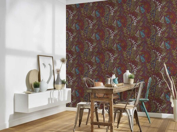 A.S. Création | Vliesová tapeta na stenu AP Floral Impression 37751-4 | 0,53 x 10,05 m | viacfarebná, červená