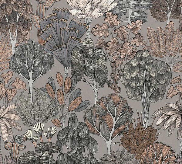 A.S. Création | Vliesová tapeta na stenu AP Floral Impression 37757-4 | 0,53 x 10,05 m | viacfarebná, béžová, šedá