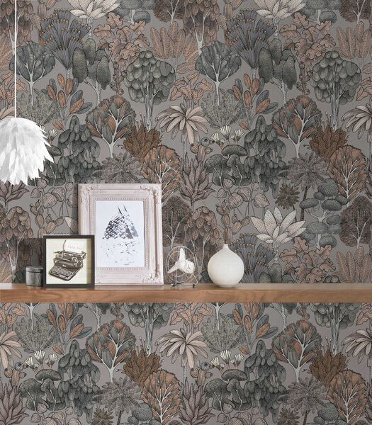 A.S. Création | Vliesová tapeta na stenu AP Floral Impression 37757-4 | 0,53 x 10,05 m | viacfarebná, béžová, šedá