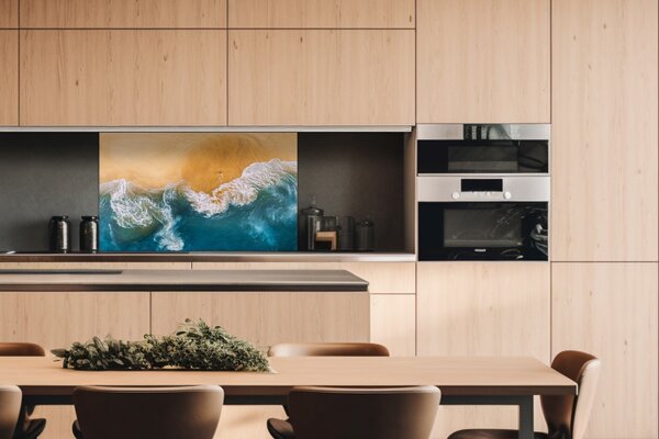 DIMEX | Dibond doska za kuchynskú linku | DBW-10060-163 Modrý oceán | 100 x 60 cm